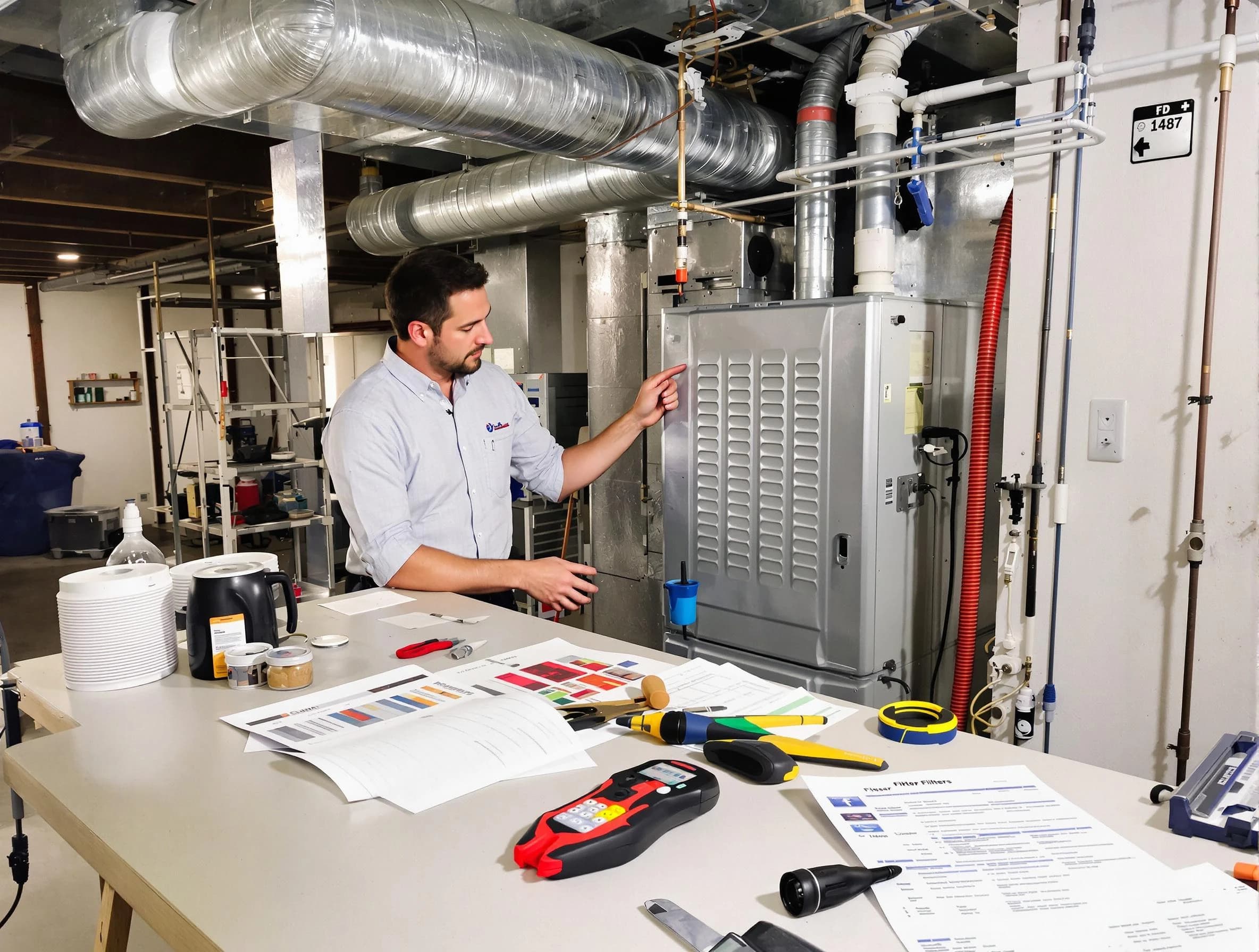 Stansbury Park Air Duct Cleaning inspector conducting detailed filter system evaluation using professional diagnostic tools in Stansbury Park