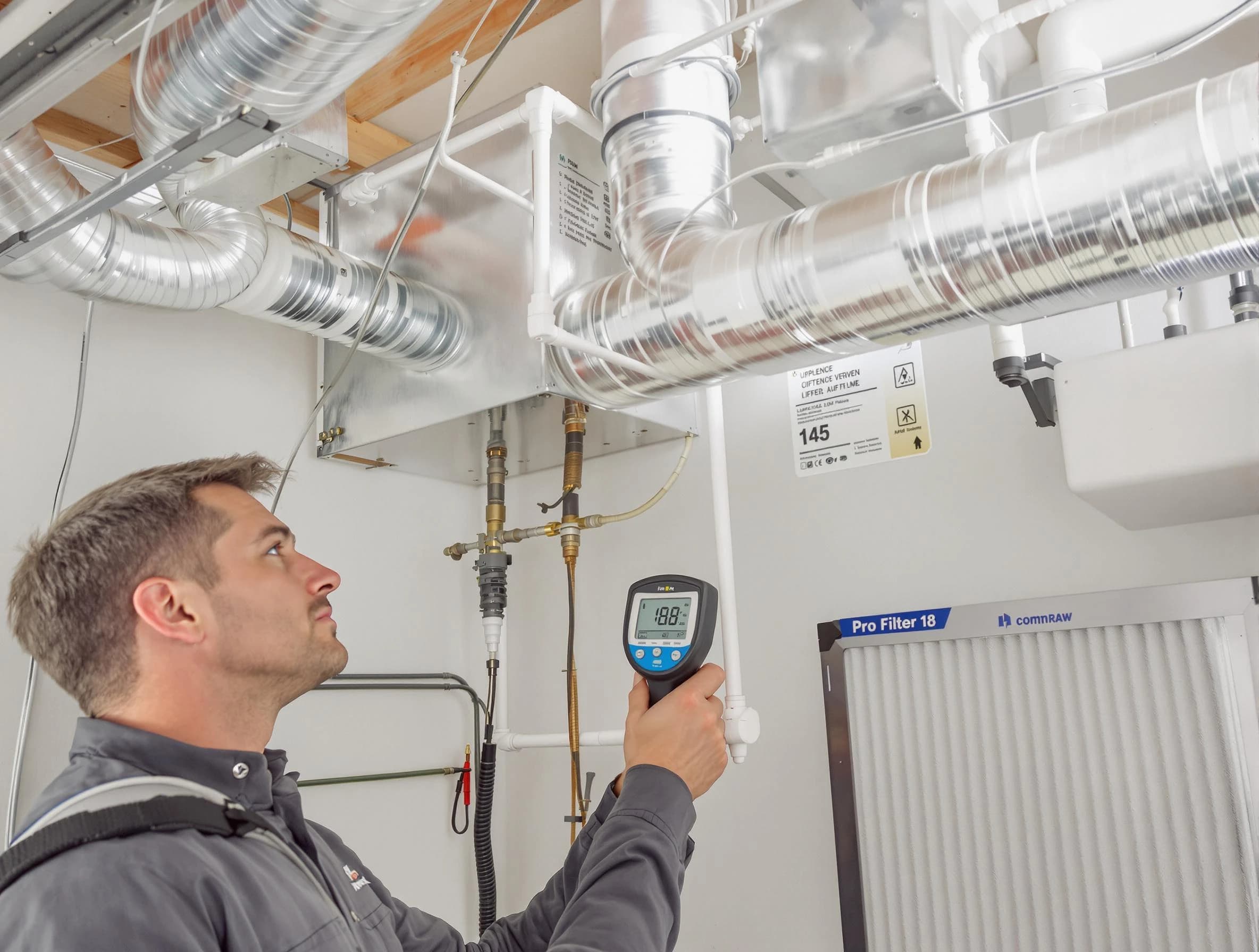 Stansbury Park Air Duct Cleaning expert conducting detailed filter system inspection using diagnostic tools in Stansbury Park