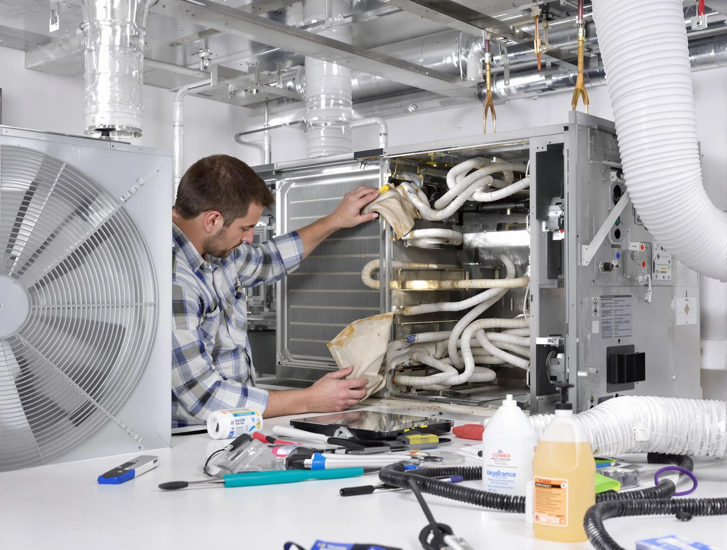 Stansbury Park Air Duct Cleaning specialist performing precision AC coil cleaning in Stansbury Park