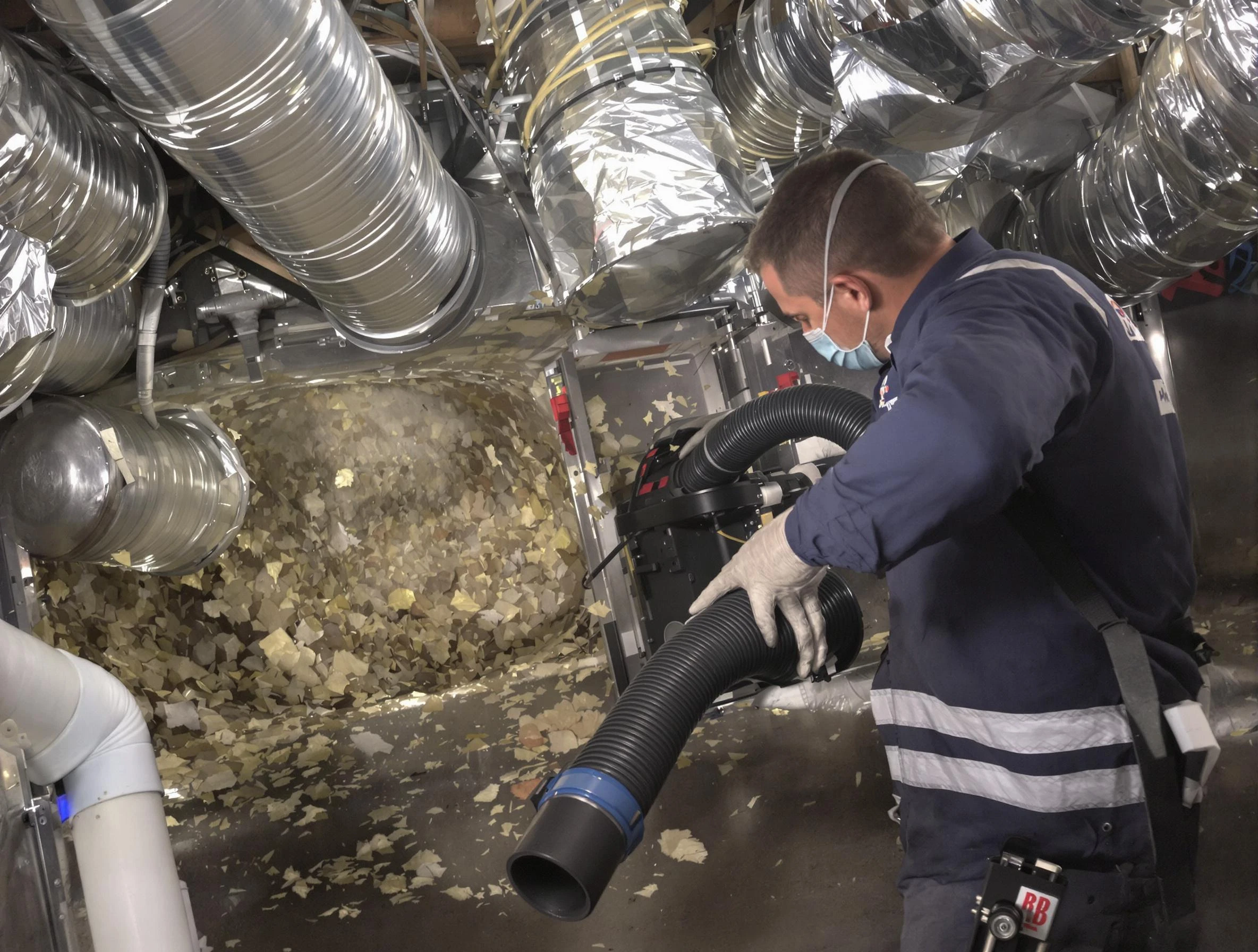 Stansbury Park Air Duct Cleaning specialist operating negative pressure cleaning equipment for thorough duct maintenance in Stansbury Park